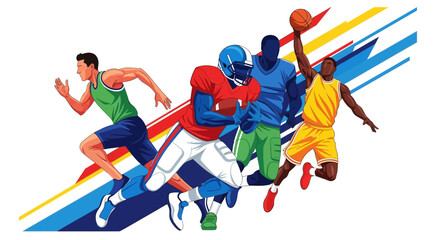 Dynamic athletes in motion showcasing power and athletic prowess for sports and fitness promotions