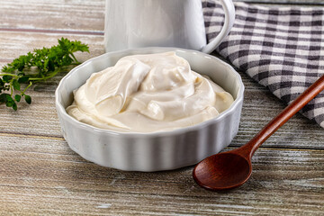 White organic natural cream sour