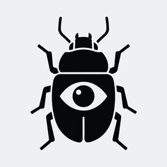Silhouette beetle insect with eye esoteric mystical symbol vector illustration