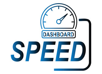 Dynamic dashboard speedometer graphic symbolizing speed and performance for business growth and success
