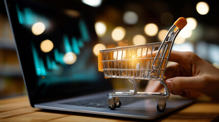 Futuristic e commerce metrics background faceless retail analytics defocused dynamic data visualization background insights generation online shopping analytics customer