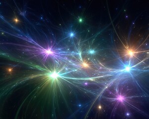 Naklejka premium Colorful Starry Abstract Space Background