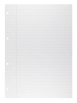 Lined notebook paper with punched holes