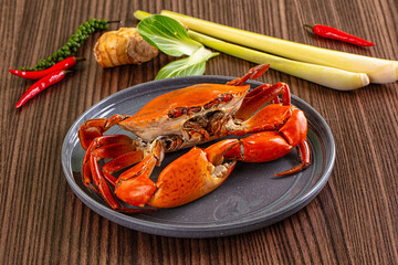 Gourmet Steamed orange wild crab