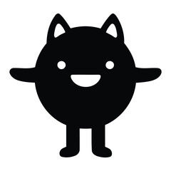 Charming cartoon creature with big smile and playful ears radiating pure joy and friendly energy