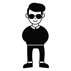 Cool young man with sunglasses and a stylish haircut stands confidently, ready for any modern adventure or creative project.