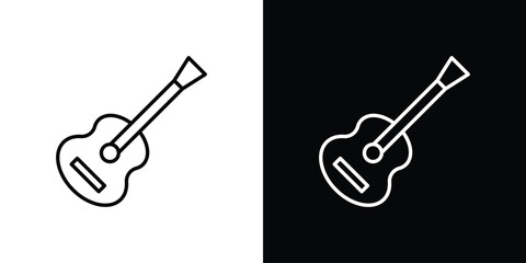 Guitar icon. Premium pictogram isolated on a white background.