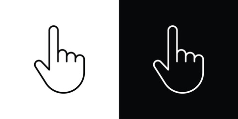 Hand pointer icon. Premium pictogram isolated on a white background.