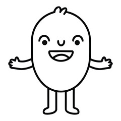 Joyful cartoon character with open arms, inviting hugs and conveying pure happiness and excitement, perfect for children's media and playful branding
