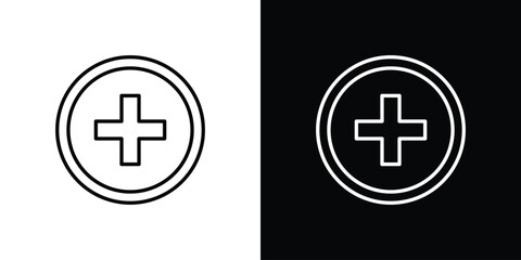 Hospital sign icon. Premium pictogram isolated on a white background.