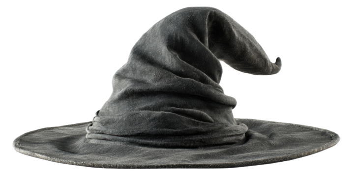 Old Witch Hat with Wide Brim for Halloween Costume Accessory