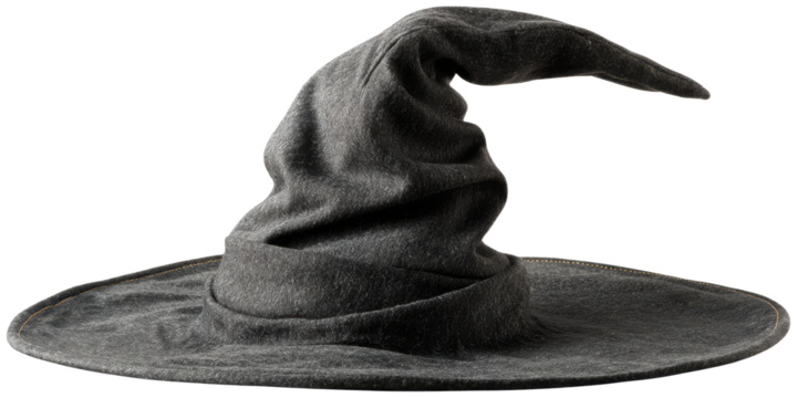 Pointed Witch Hat Costume with Decorative Edge Detail for Halloween Party - Powered by Adobe