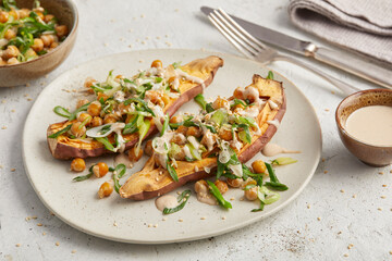 Tahini Stuffed Sweet Potato