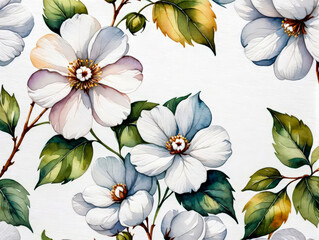 Fototapeta premium Abstract flowers background. Beautiful background with elements of floral and natural motifs in pale colors. Full frame.