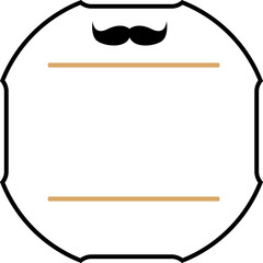 Fototapeta premium Vintage label design with mustache detail, blank space for text, retro style