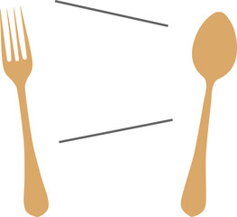 Minimalist cutlery arrangement on white background, dining concept