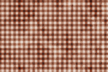 濃い茶色と薄い茶色のギンガムチェック柄背景　水彩テクスチャ
Dark brown and light brown gingham check pattern background watercolor texture