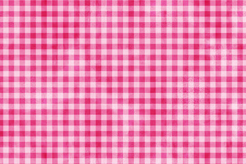 ピンク色のギンガムチェック柄背景　水彩テクスチャ
Pink gingham check pattern background watercolor texture