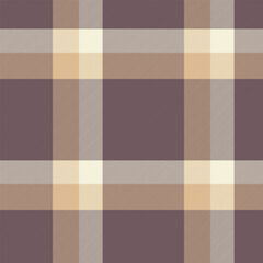 Couch tartan background seamless, youth check plaid texture. Grungy fabric pattern textile vector in pastel and beige colors.