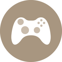Game controller icon within circular background, modern design, digital entertainment, gaming interface