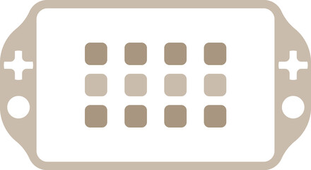 Handheld gaming console icon, modern design, digital device, portable entertainment, gaming system, flat illustration