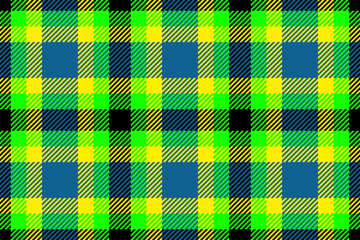 Printing seamless texture check, relief textile tartan pattern. Cyan vector fabric plaid background in bright and cyan colors.