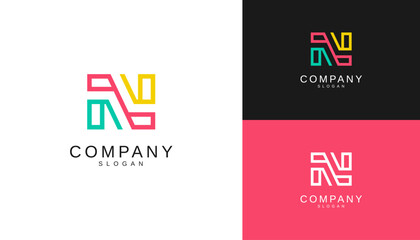 Letter N logo design template. Monogram N logo icon	
