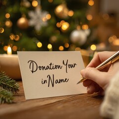 A person writing on a piece of paper with a pen