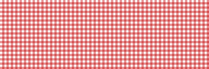 ​Classic red and white gingham checkered pattern background. Seamless grid design, perfect for picnic tablecloths, country kitchen fabric, and digital scrapbooking projects.