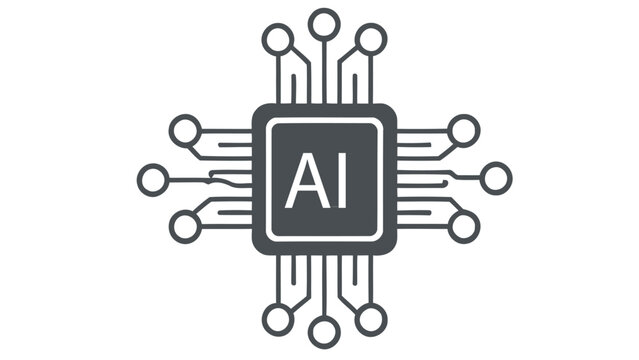 AI Chip Icon Representing Artificial Intelligence, Machine Learning, and Neural Networks
