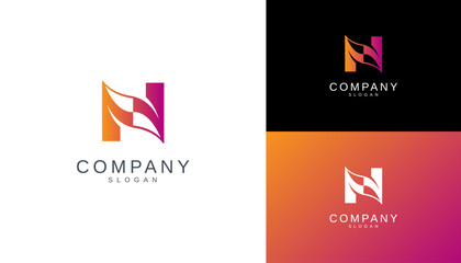 Letter N logo design template. Monogram N logo icon	
