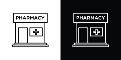 Pharmacy icon. Premium pictogram isolated on a white background.