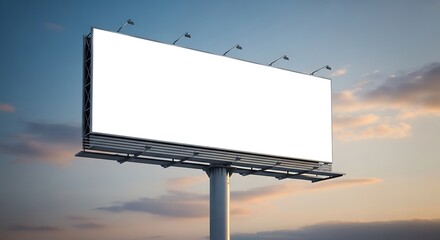 Billboard blank advertising space against dramatic sky