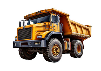 Naklejka premium Big dump truck with shadow, isolated on transparent or white background
