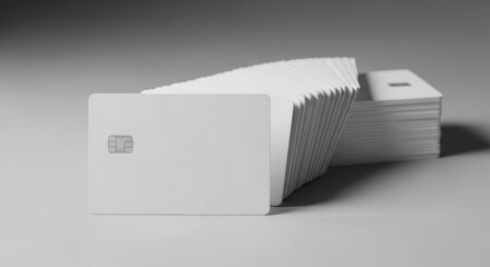 Stack of White Envelopes on a Gray Background.