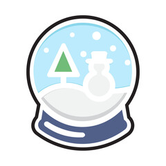 Winter Wonderland Snow Globe Icon Vector Illustrations