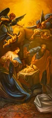 Selbstklebende Fototapeten Jesus Christus CAVA DE TIRRENI, ITALY - OCTOBER 7, 2025:The painting of Nativity in Chiesa di San Francesco e Sant Antonio by unknown artist with the initials H. B. (2009)  © Renáta Sedmáková