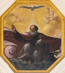 CAVA DE TIRRENI, ITALY - OCTOBER 7, 2025: The painting of  God the Creator in the Cathedral - Santa Maria della Visitazione by unknown baroque artist 