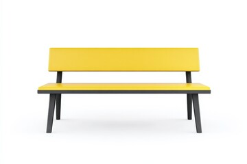 This stylish yellow bench features clean lines and a contemporary design, blending functionality with a pop of color for modern interiors or outdoor settings.