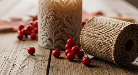 Festive Crafting with Burlap and Berries