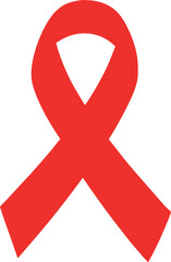 December 1 World AIDS Day red ribbon icon