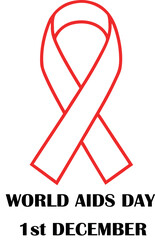 World AIDS Day Red Ribbon Awareness Symbol