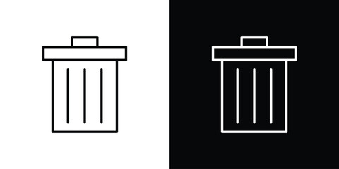 Trash Bin icon. Premium pictogram isolated on a white background.