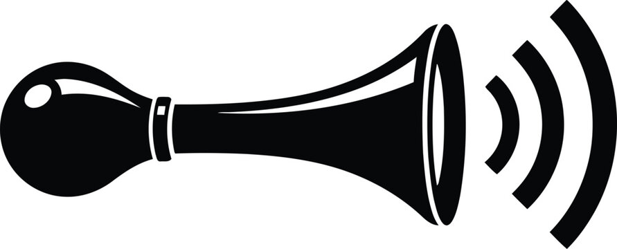 Classic horn with sound waves symbol, alert, announcement, icon