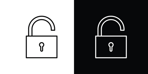 Unlock icon. Premium pictogram isolated on a white background.