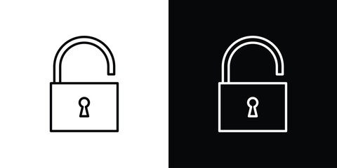 Unlock icon. Premium pictogram isolated on a white background.