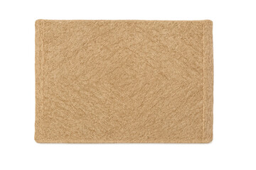 Beige terrycloth fabric mat with transparent background