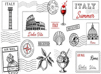 Postage stamp italy vintage collection