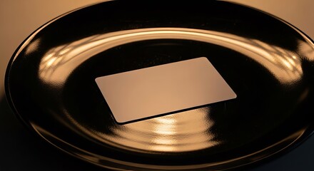 Minimalist Gold Card on a Dark Plate - Modern Elegance.