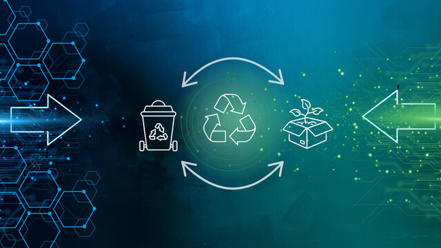 Digital Regeneration Cycle: From Waste to Sustainable New Life - Powered by Adobe